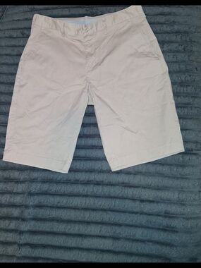 Men's Flat Front Chino Shorts in Light Beige